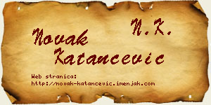 Novak Katančević vizit kartica